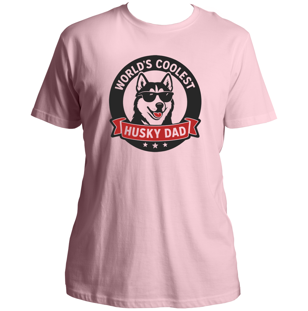 Baby Pink World’s Coolest Husky Dad Unisex T-Shirt with sunglasses Husky graphic