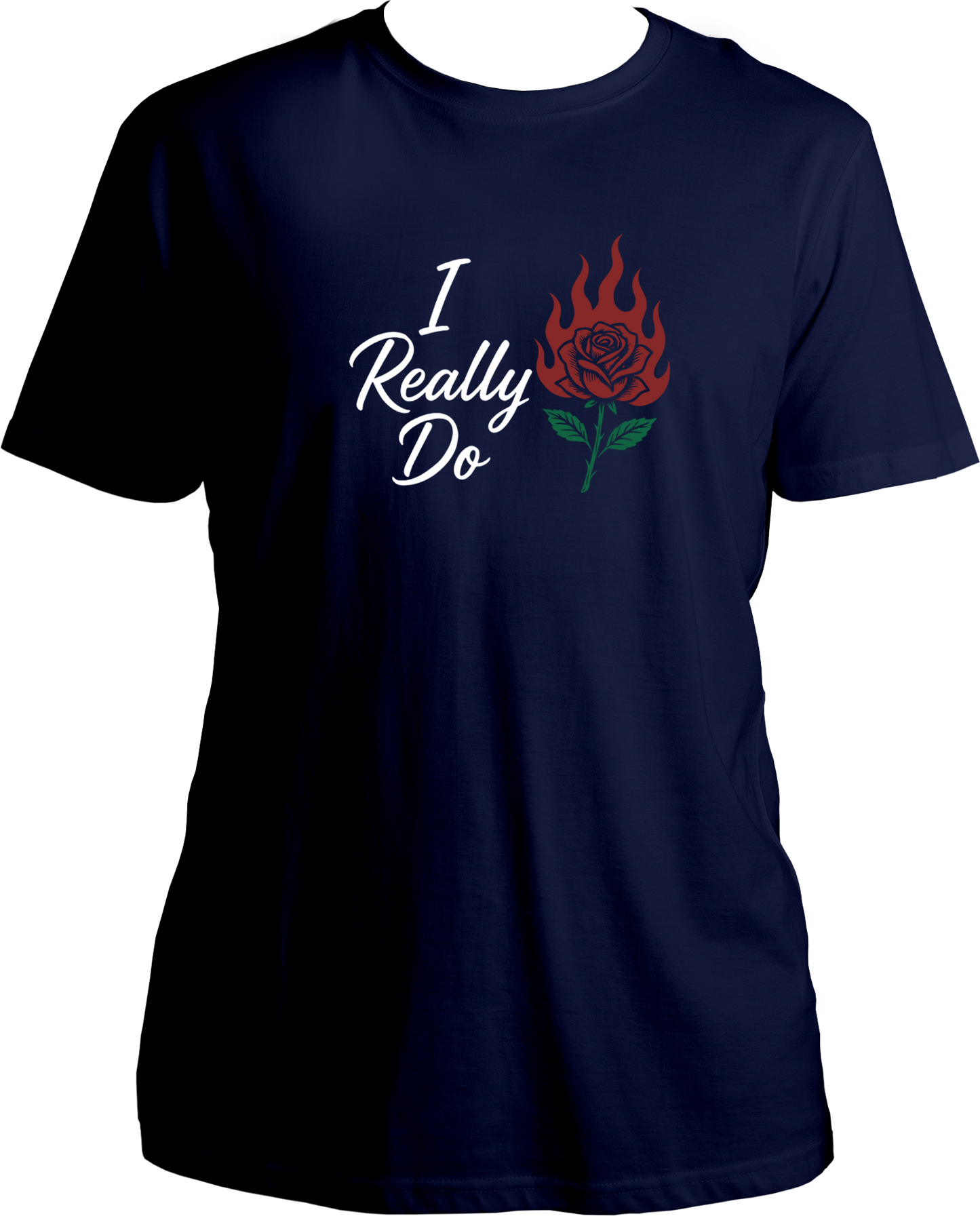 regular-fit T-shirt with ‘I Really Do’ text and burning red rose graphic inspired by Karan Aujla.