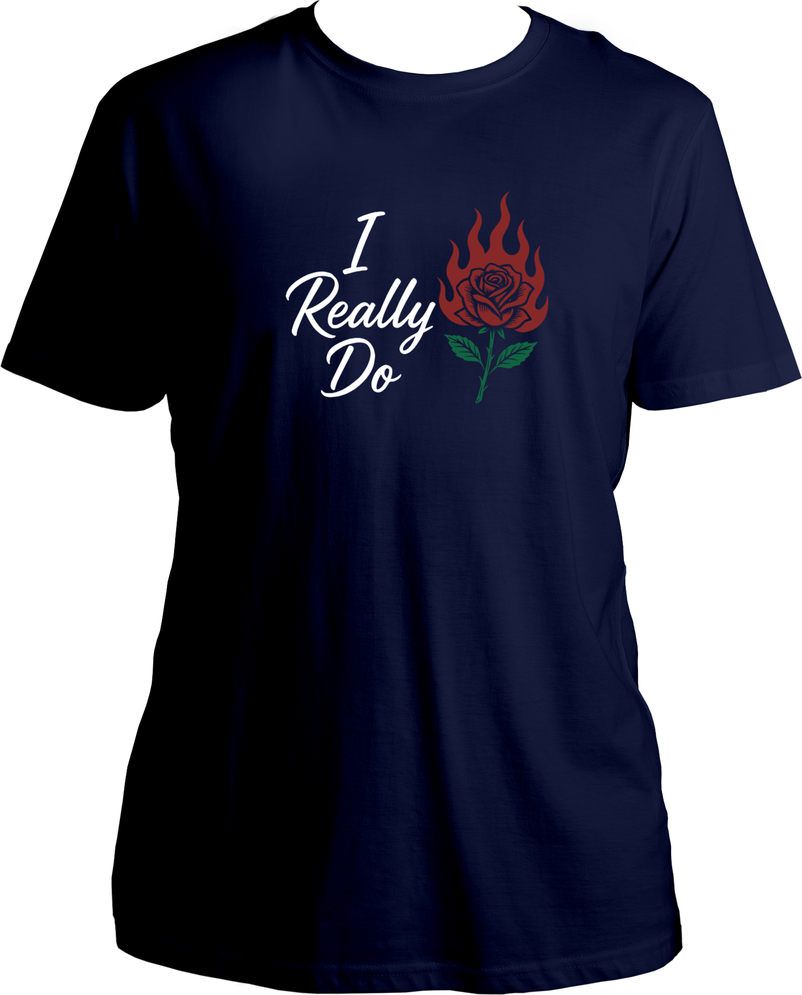 regular-fit T-shirt with ‘I Really Do’ text and burning red rose graphic inspired by Karan Aujla.