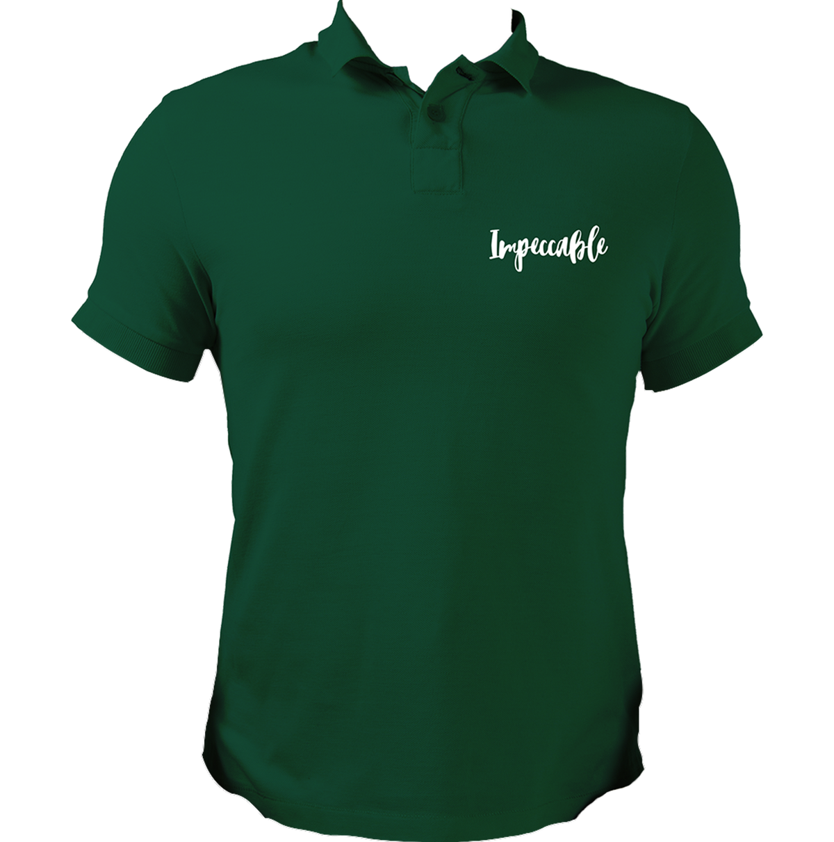 Dark Green Impeccable Unisex Polo with clean chest typography by Garrari