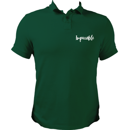Dark Green Impeccable Unisex Polo with clean chest typography by Garrari