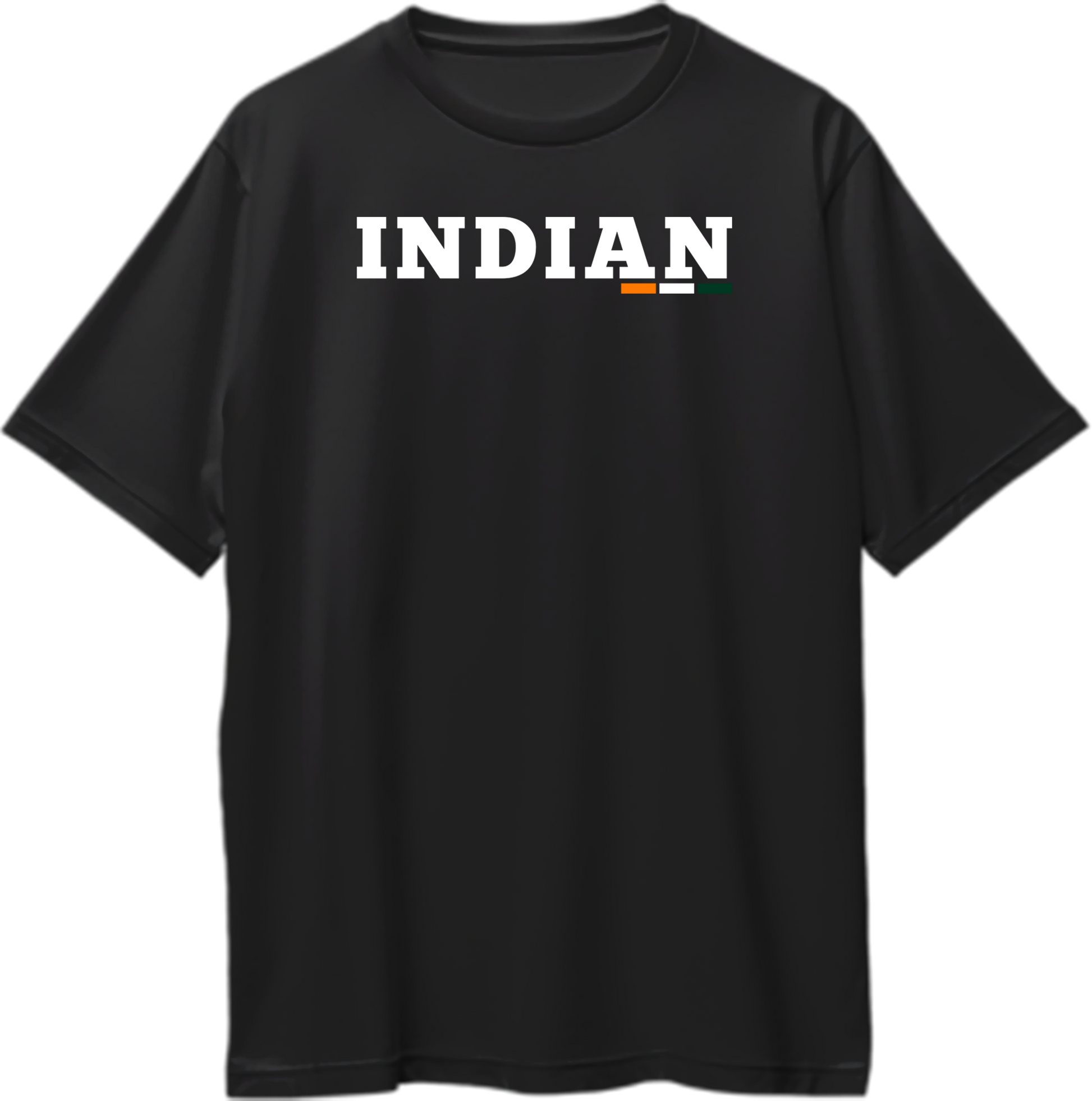 Black Indian Oversized T-Shirt with patriotic INDIAN typography and tricolour detail by Garrari
