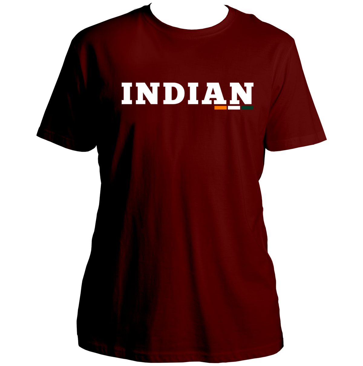 Maroon Indian Unisex T-Shirt with patriotic Indian text print by Garrari