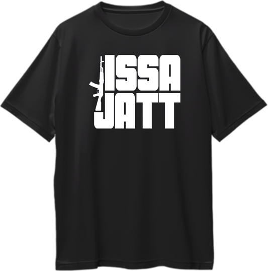 "Front view of Issa Jatt Sidhu Moose Wala oversized unisex t-shirt with bold graphic."