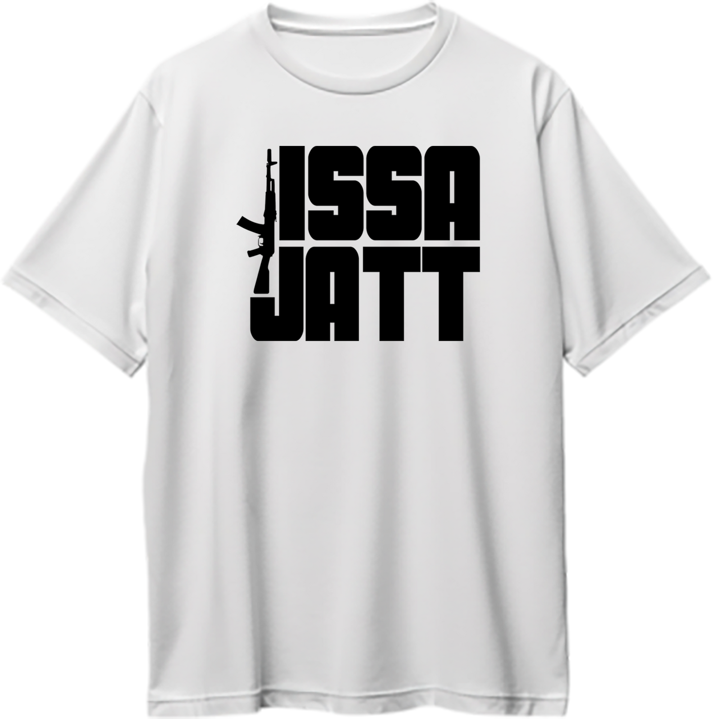 "Front view of Issa Jatt Sidhu Moose Wala oversized unisex t-shirt with bold graphic."