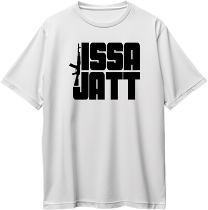 "Front view of Issa Jatt Sidhu Moose Wala oversized unisex t-shirt with bold graphic."