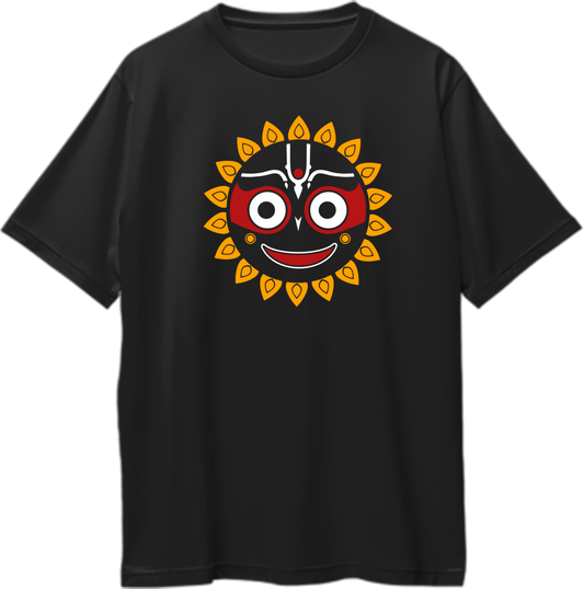 Jagannath Ji oversized unisex t-shirt with a design dedicated to Lord Jagannath, perfect for devotees and followers of Jagannath Puri traditions.