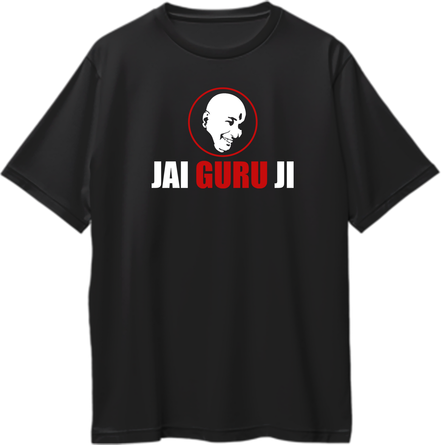 Jai Guru Ji oversized T-shirt with Guruji portrait and typography print by Garrari