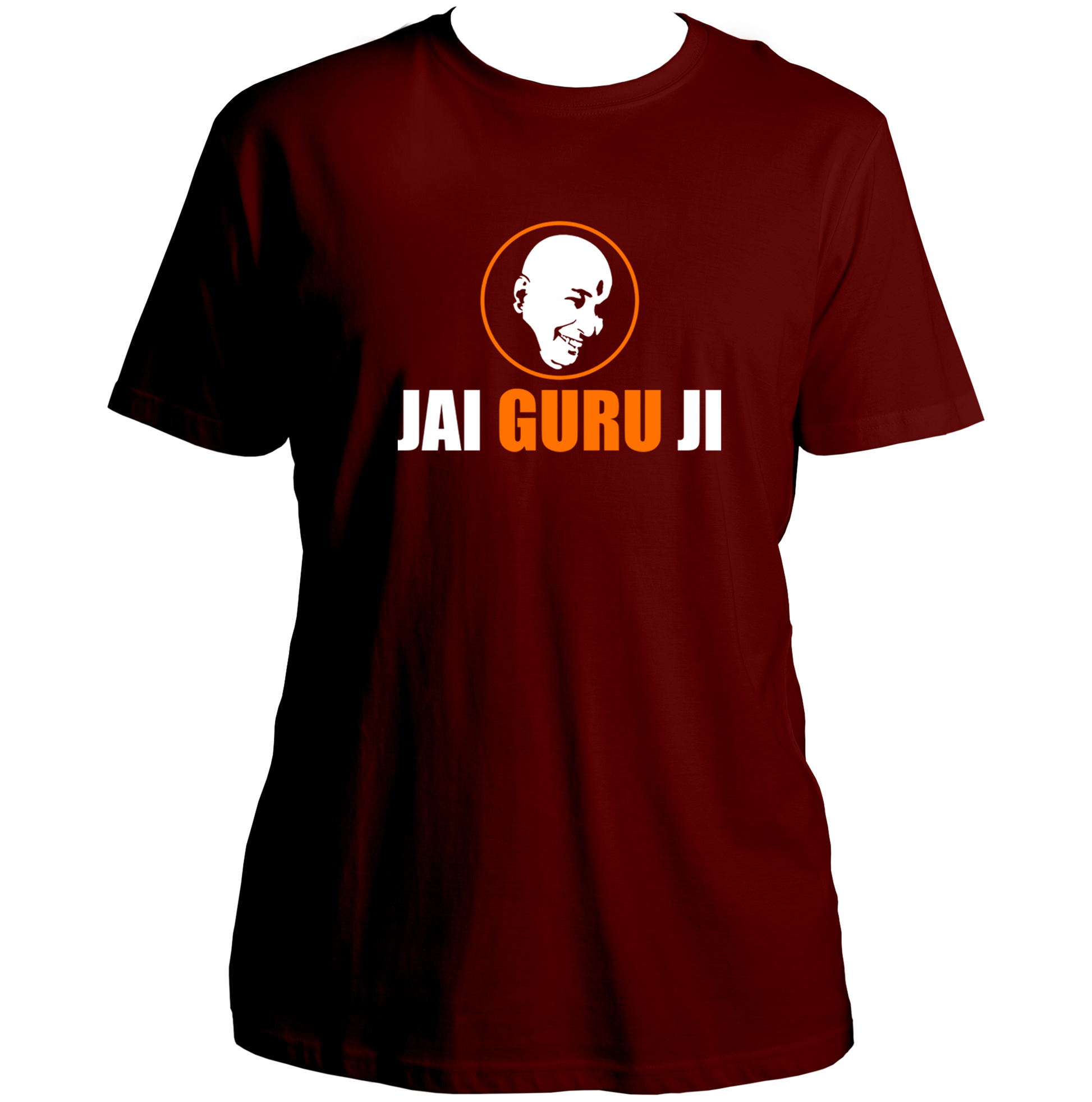 Maroon Jai Guru Ji unisex T-shirt with Jai Guru Ji typography print by Garrari