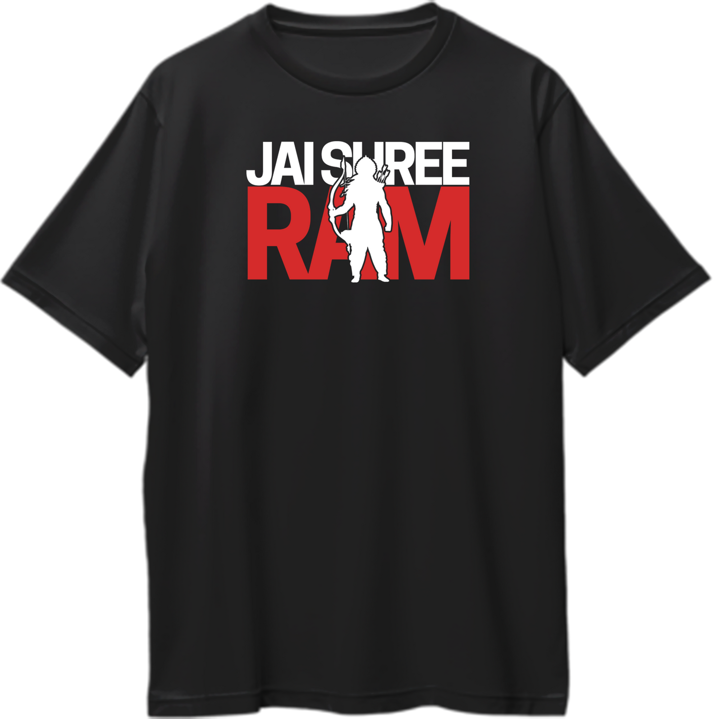 Jai Shree Ram oversized unisex t-shirt featuring bold and divine design for Ram Bhakts and devotees of Shri Ram.