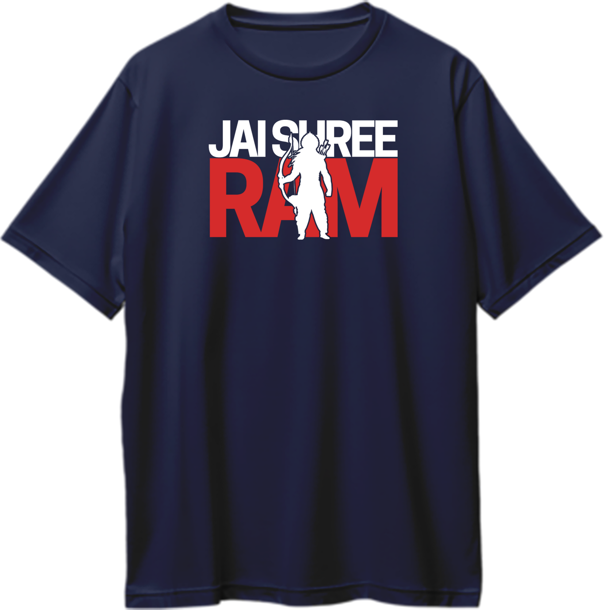 Navy Blue Jai Shree Ram oversized T-shirt with Jai Shree Ram typography design by Garrari