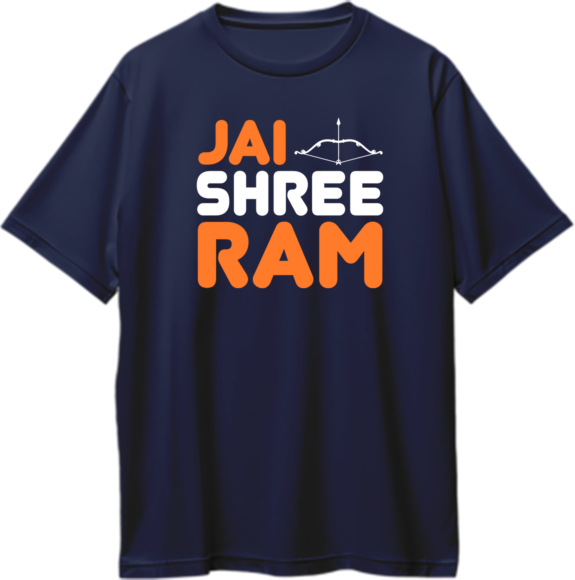 Black Jai Shree Ram oversized T-shirt with bold Ram typography and bow print by Garrari