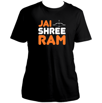 Black Jai Shree Ram unisex T-shirt with Jai Shree Ram graphic print by Garrari