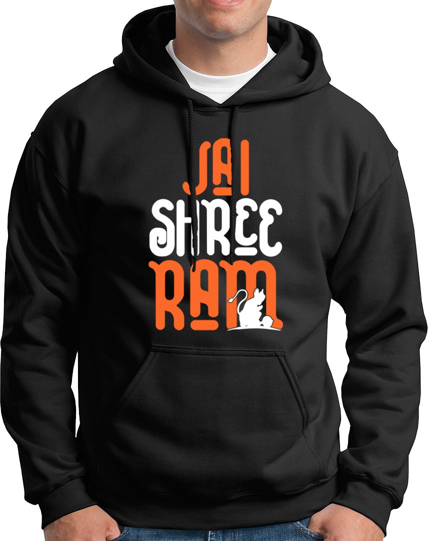 "Get ready to welcome Prabhu Shree Ram back to Aayodhya with our Jai Shree Ram Unisex Hoodie! Keep yourself warm and cozy while celebrating in the colors of Shree Ram. Don't miss out on the opportunity to show your devotion and celebrate with style!" 22 tareek ko prabhu aa rahe hain
