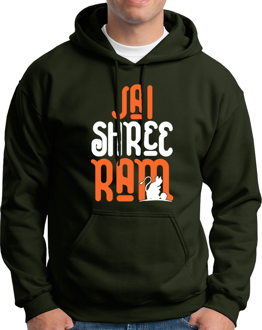 "Get ready to welcome Prabhu Shree Ram back to Aayodhya with our Jai Shree Ram Unisex Hoodie! Keep yourself warm and cozy while celebrating in the colors of Shree Ram. Don't miss out on the opportunity to show your devotion and celebrate with style!" 22 tareek ko prabhu aa rahe hain