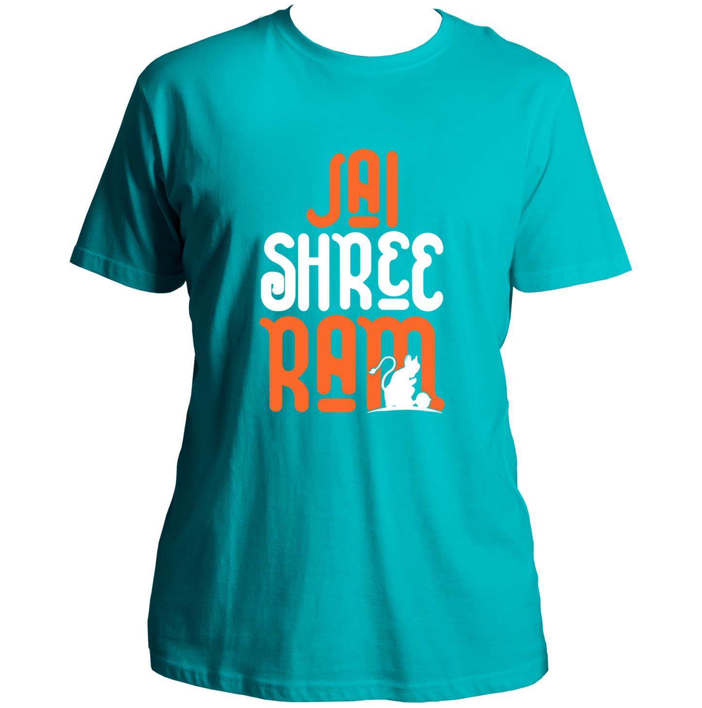 Aqua Blue Jai Shree Ram unisex T-shirt with Jai Shree Ram typography by Garrari