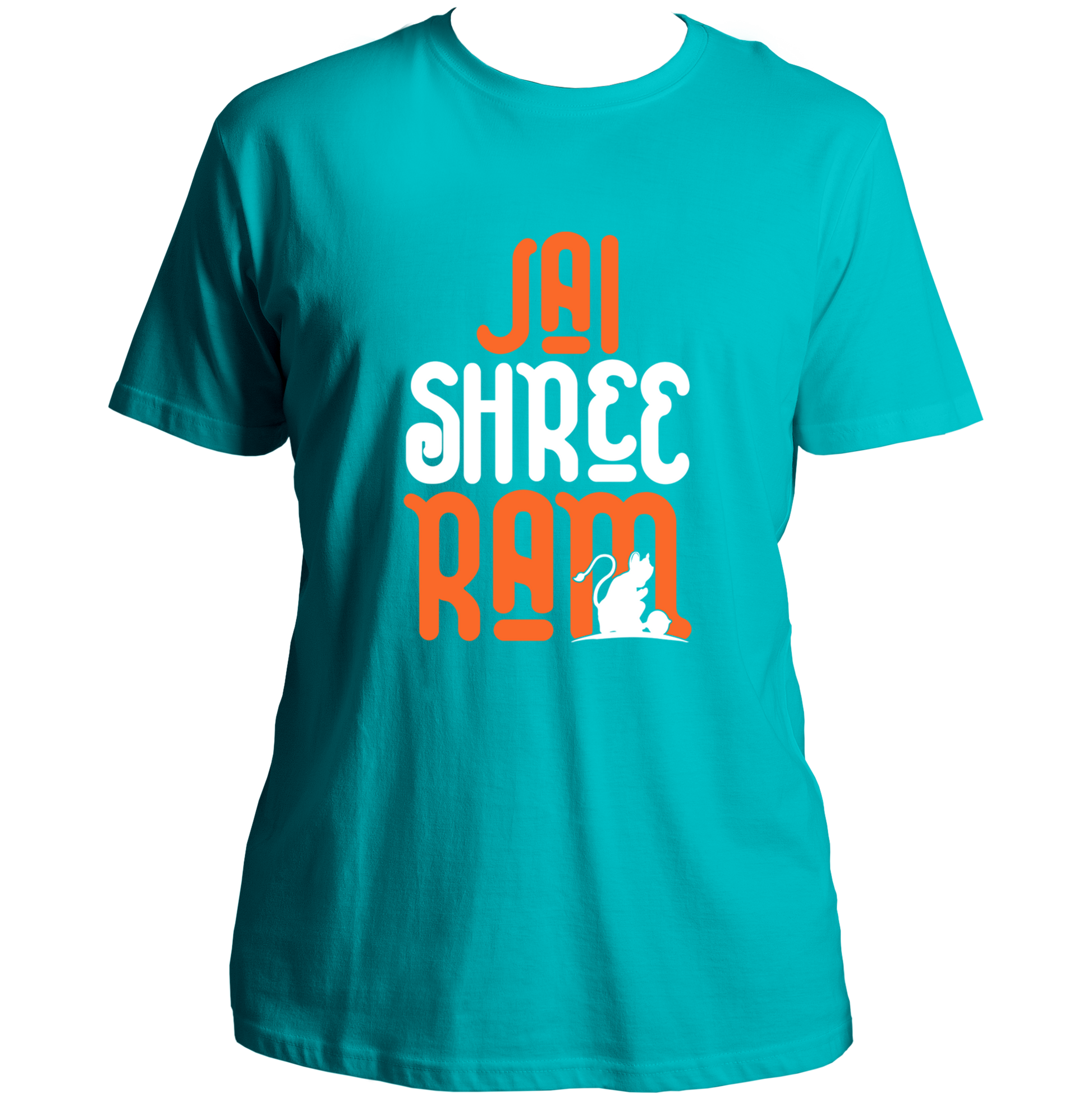 Aqua Blue Jai Shree Ram unisex T-shirt with Jai Shree Ram typography by Garrari
