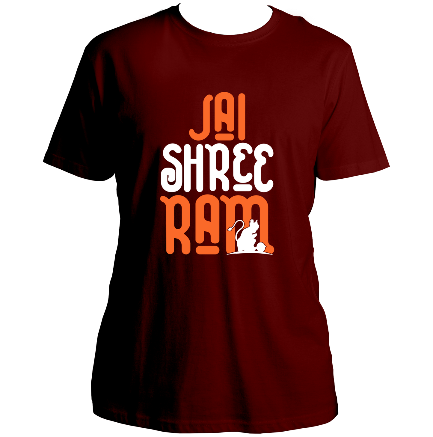 Black Jai Shree Ram unisex T-shirt with Hanuman Ji silhouette print by Garrari