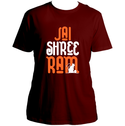 Black Jai Shree Ram unisex T-shirt with Hanuman Ji silhouette print by Garrari