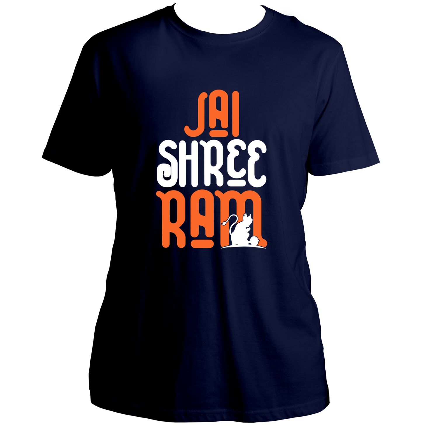 Black Jai Shree Ram unisex T-shirt with Hanuman Ji silhouette print by Garrari