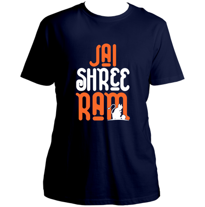 Black Jai Shree Ram unisex T-shirt with Hanuman Ji silhouette print by Garrari