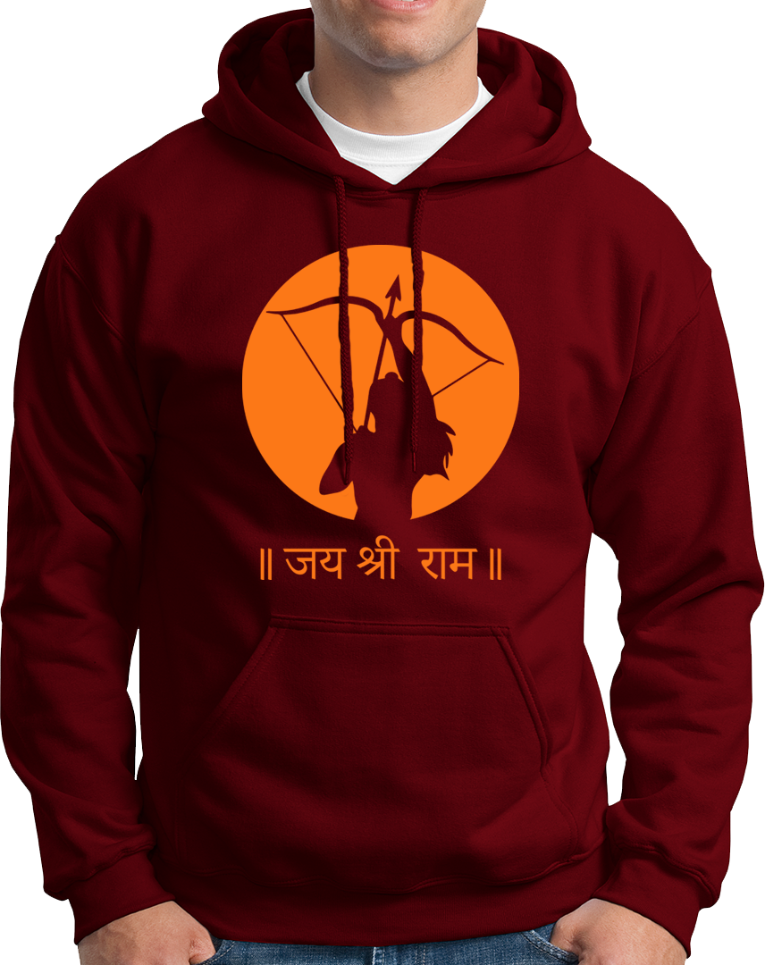 "Color yourself in devotion with our Jai Shree Ram unisex Hoodies. Celebrate the return of Bhagwan Ram in Ayodhya ji with this playful nod to devotion. Perfect for all Shree Ram devotees, this hoodie invites you to devote yourself to Prabhu Shree Ram. Jai Shree Ram!"