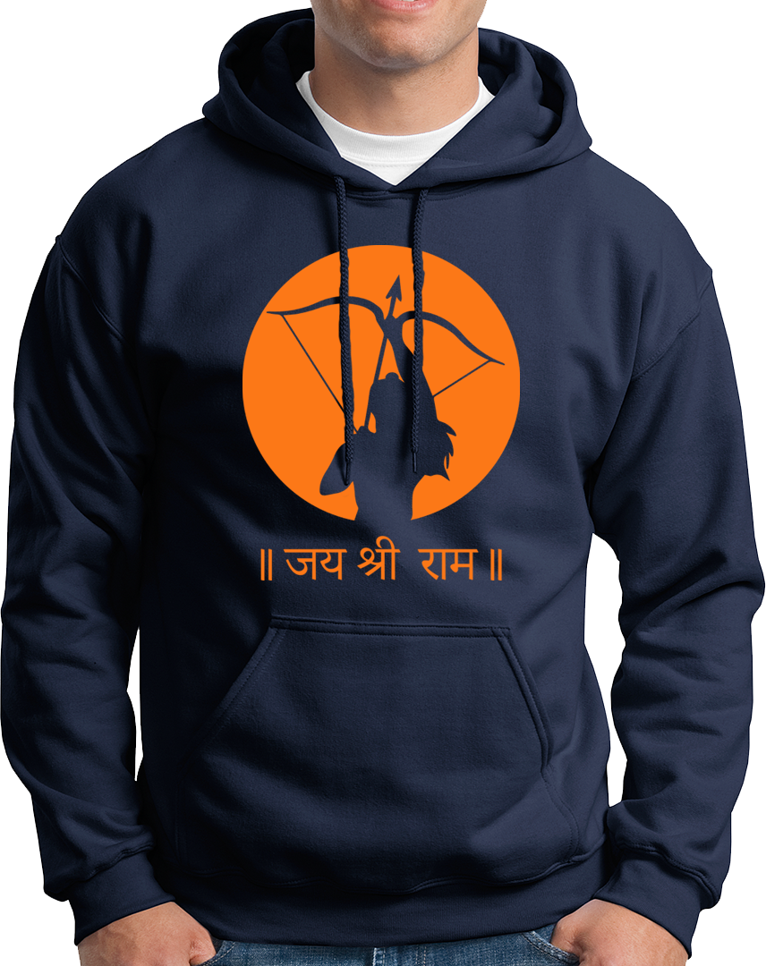 "Color yourself in devotion with our Jai Shree Ram unisex Hoodies. Celebrate the return of Bhagwan Ram in Ayodhya ji with this playful nod to devotion. Perfect for all Shree Ram devotees, this hoodie invites you to devote yourself to Prabhu Shree Ram. Jai Shree Ram!"