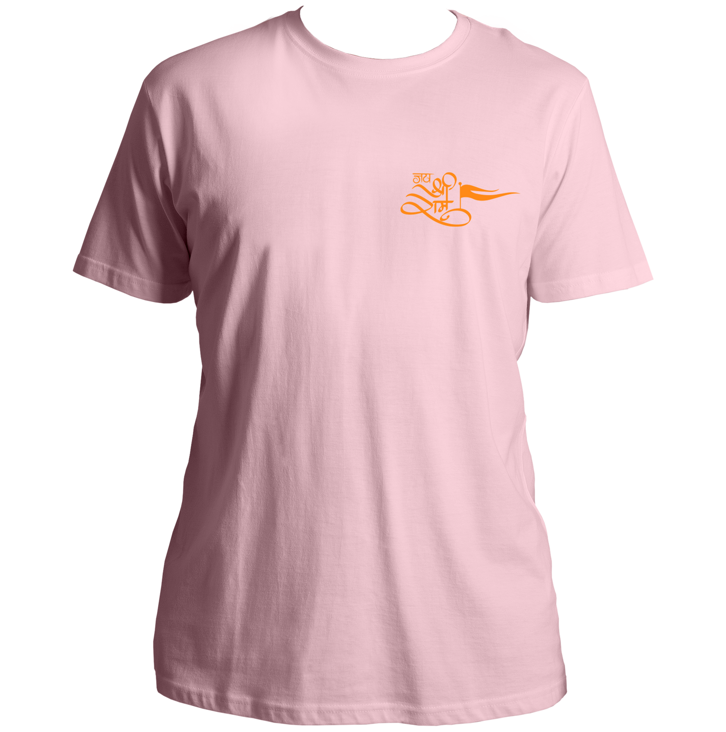 Baby Pink Jai Shree Ram unisex T-shirt with calligraphy devotional print by Garrari
