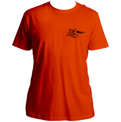 Orange Jai Shree Ram unisex T-shirt with Shree Ram calligraphy print by Garrari