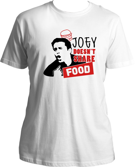 For all the food lovers out there, it's time to show some fan love with these Joey Doesn't Share Food T-Shirts. Indulge in the classic comical style of Garrari while showing off your foodie spirit. Get your favorite show on your shirt now