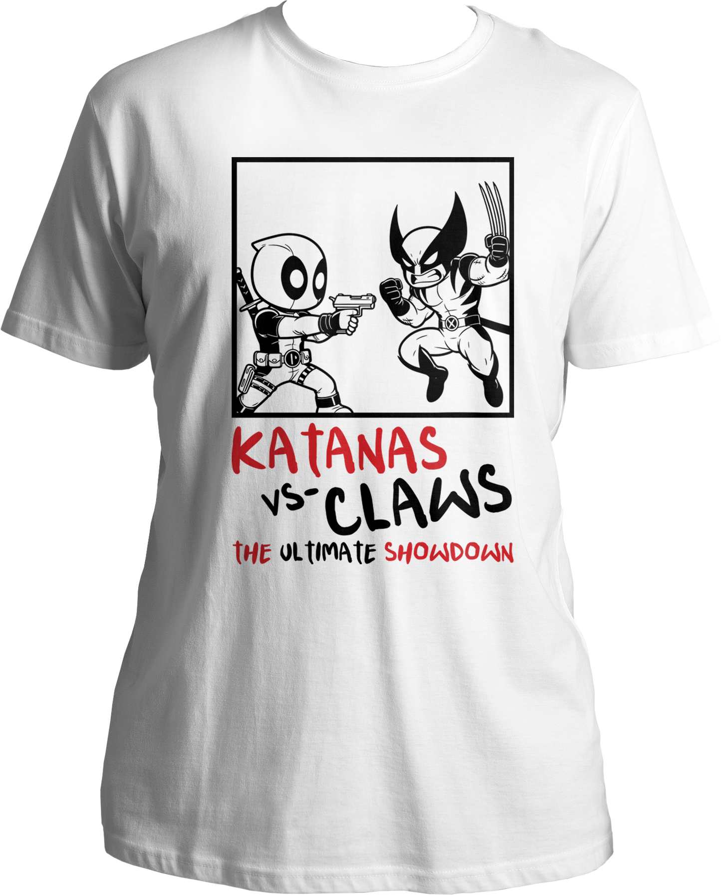 Katanas Vs Claws Deadpool & Wolverine Unisex T-Shirts.
