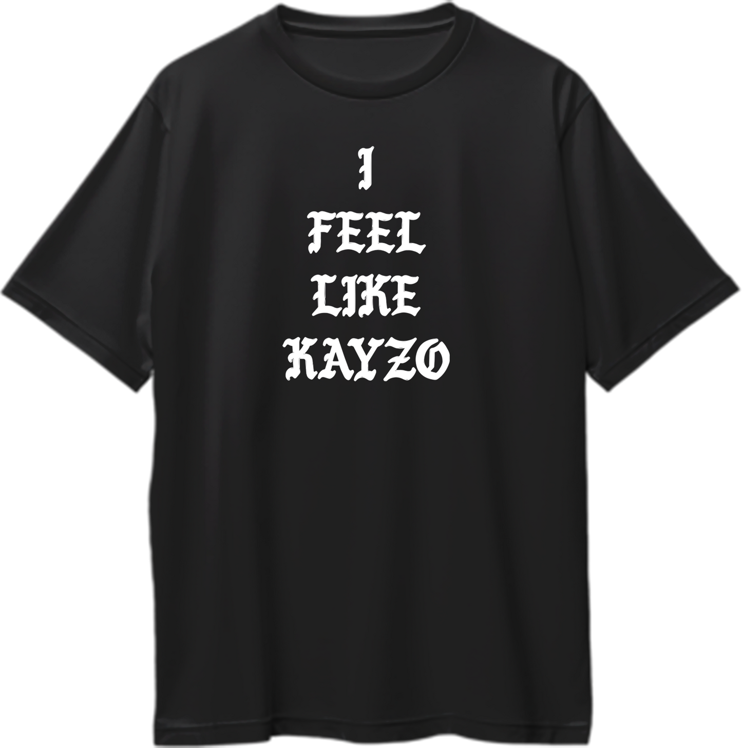 Front view of I Feel Like Kayzo Oversized Unisex T-Shirt with bold graphic and techno-inspired design.