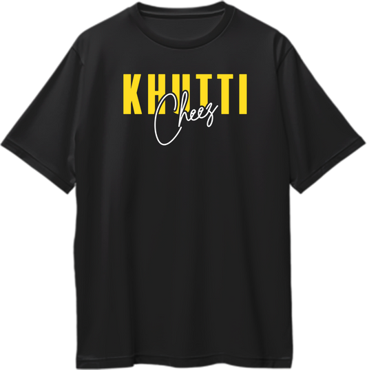 Khutti Diljit Dosanjh Oversized Unisex T-Shirt featuring the line “Jatt Taan Sire Di Khutti Cheez Ai Ni Cheez Ai” from Diljit & Saweetie’s song.