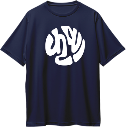 Navy Blue Shri Krishna कृष्ण oversized T-shirt with bold Krishna bhakti design by Garrari