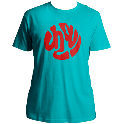 Aqua Blue Shri Krishna कृष्ण T-shirt with Krishna naam typography by Garrari