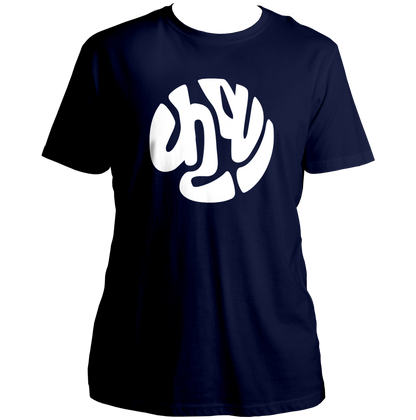 Navy Blue Shri Krishna कृष्ण T-shirt with Shri Krishna devotional artwork by Garrari