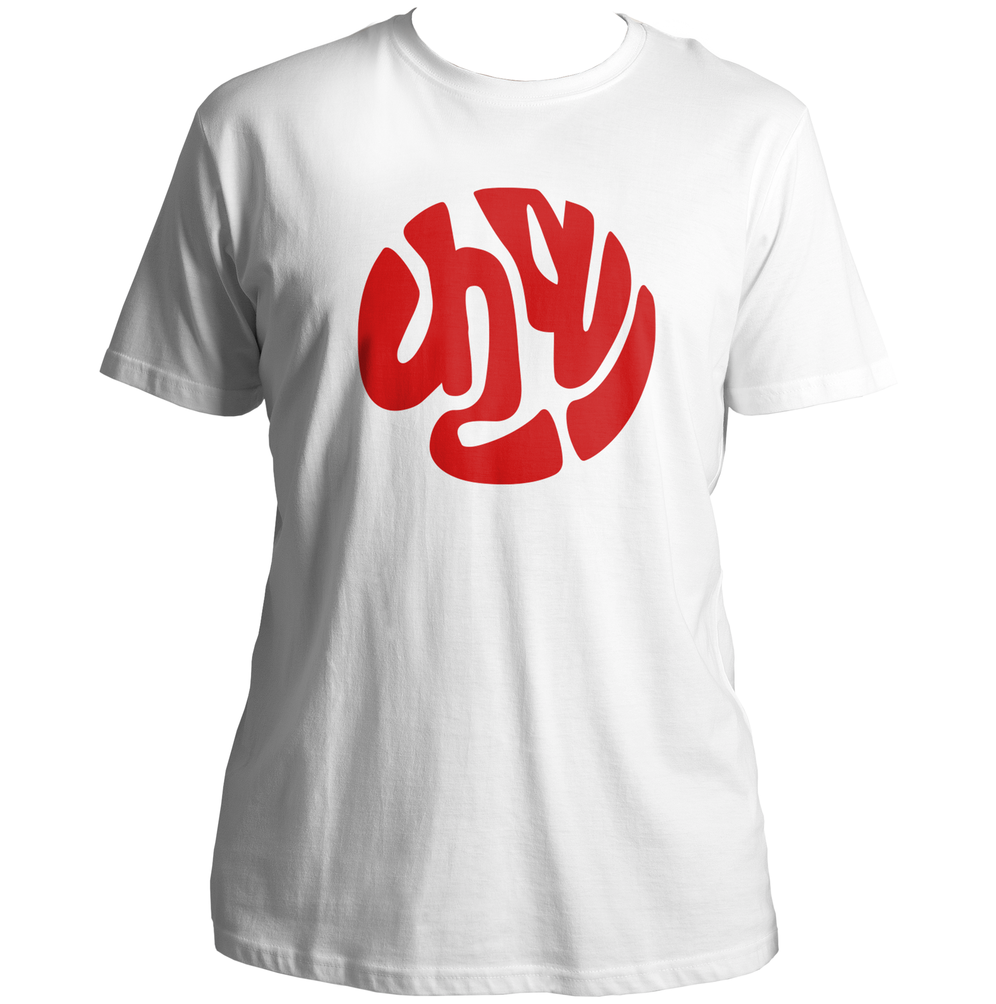 White Shri Krishna कृष्ण T-shirt with red Hindi Krishna print by Garrari