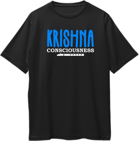 Krishna Consciousness oversized unisex t-shirt with spiritual design, perfect for devotees and lovers of Lord Krishna's teachings.