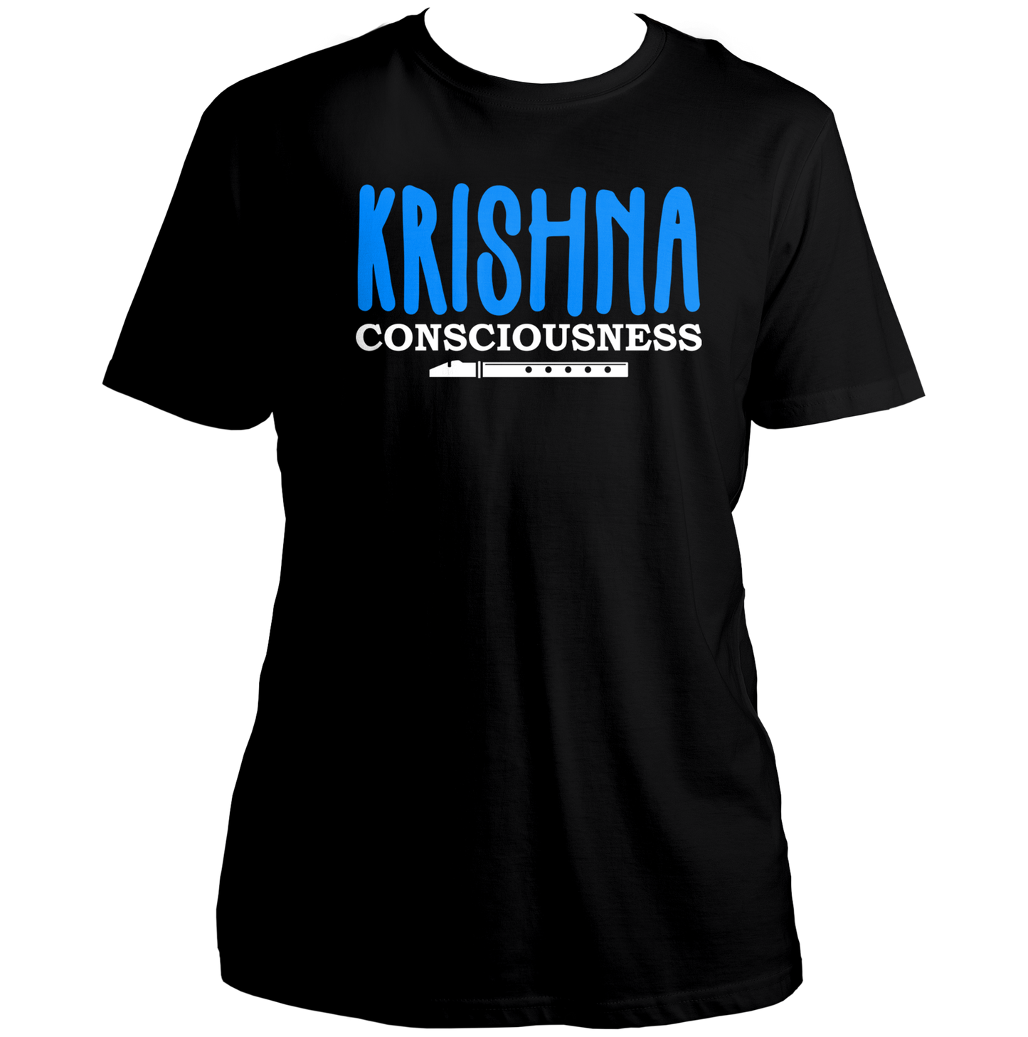 Black Krishna Consciousness T-shirt with Krishna bhakti typography by Garrari