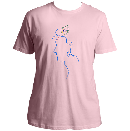 Baby Pink Shri Krishna T-shirt with Krishna line art design by Garrari