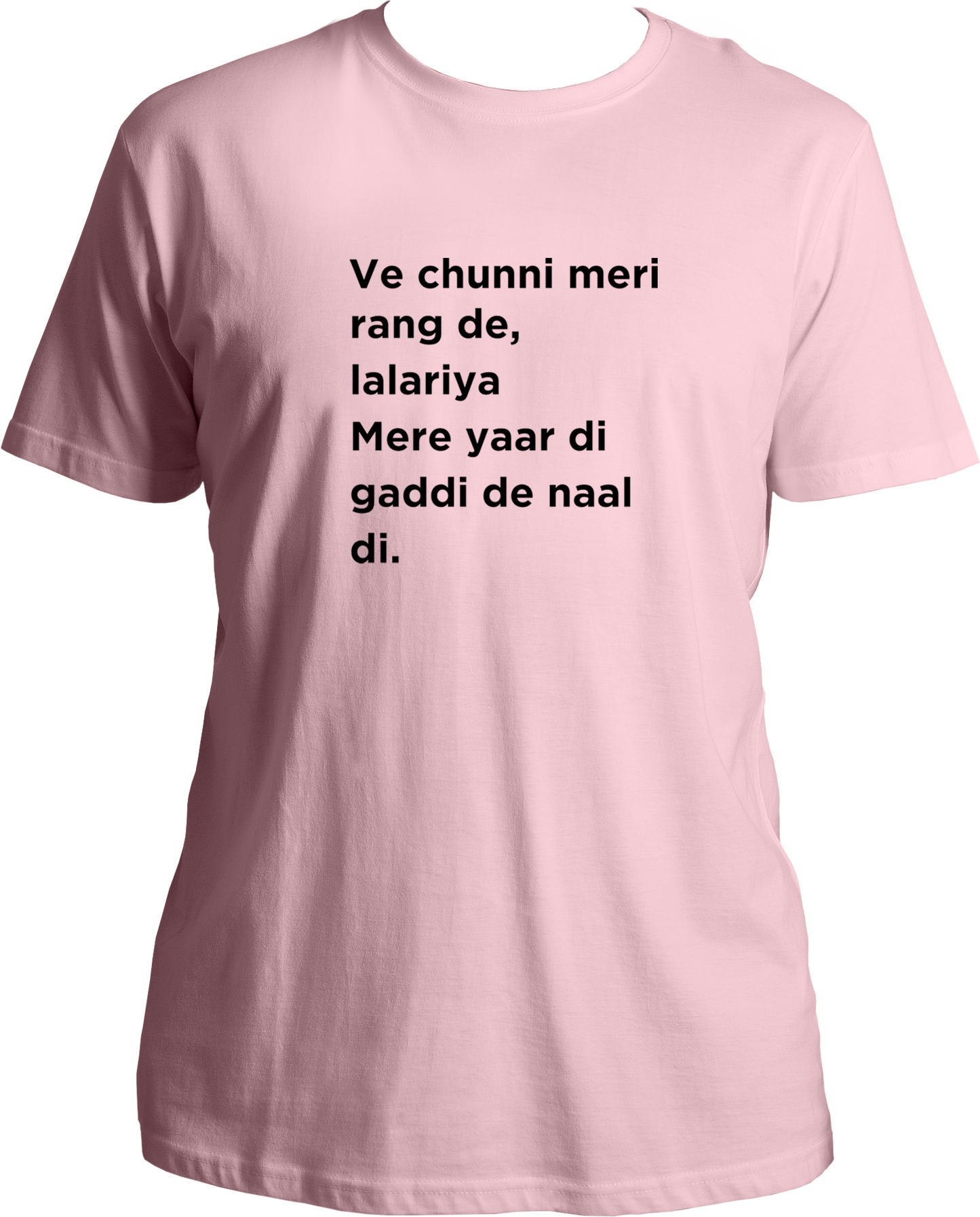 Lalariya Karan Aujla unisex baby pink t-shirt with Punjabi lyric print