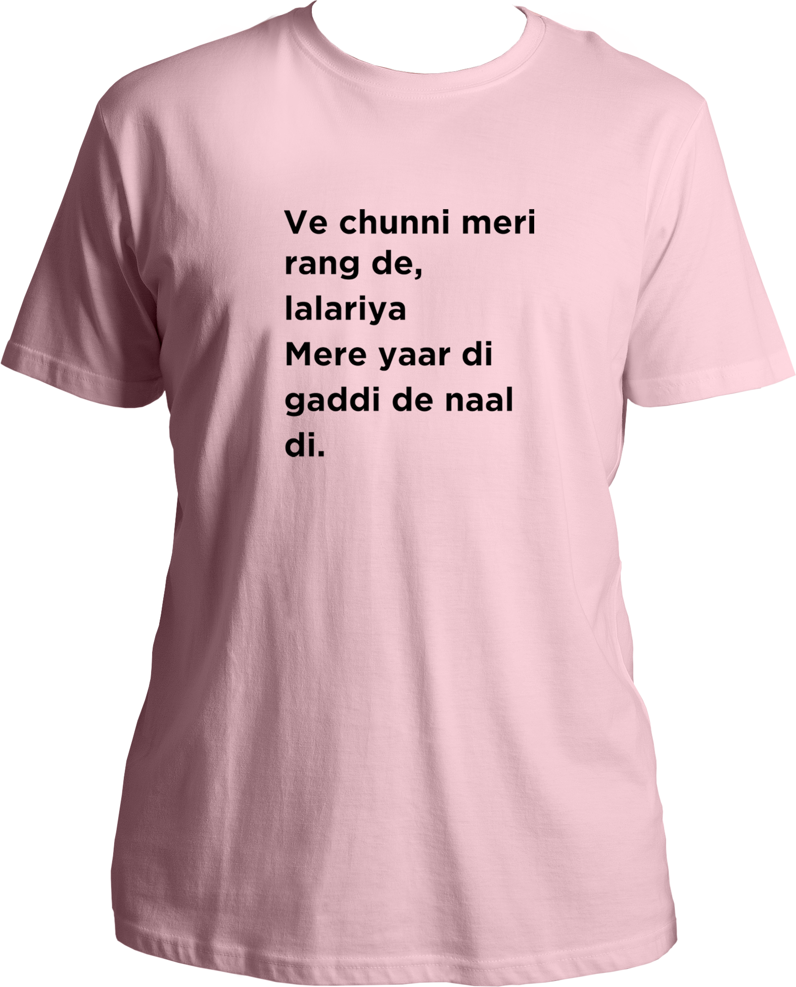Lalariya Karan Aujla unisex baby pink t-shirt with Punjabi lyric print