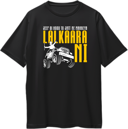 Lalkaara Diljit Dosanjh Oversized Unisex T-Shirt featuring bold typography representing Diljit’s iconic shout and fan connection.