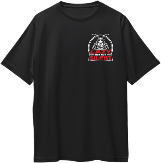 Lazy But Not Silent cockroach badge oversized T-shirt by Garrari