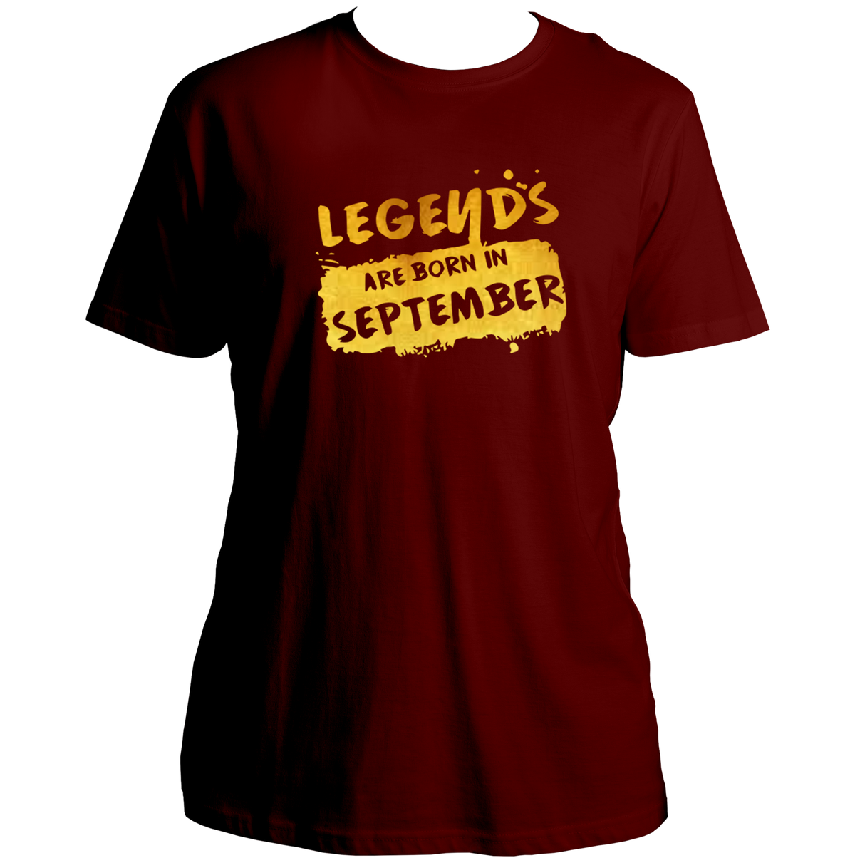 Maroon Legends Are Born In September Unisex T-Shirt by Garrari for September birthday celebration