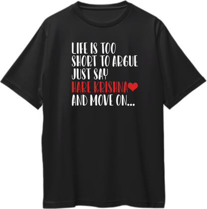 Black Life Is Too Short To Argue Just Say Hare Krishna oversized T-shirt by Garrari