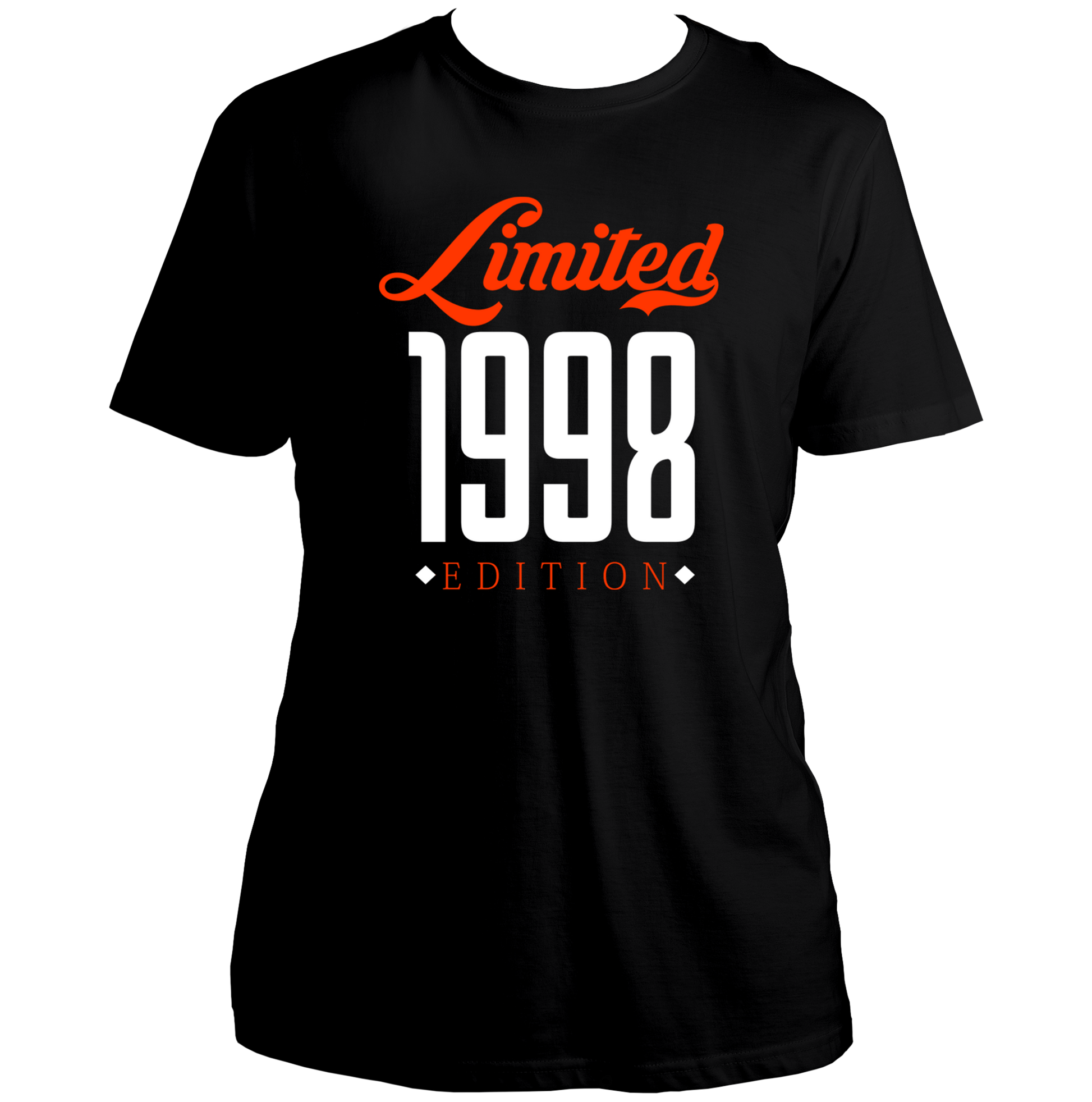 Black Limited 1998 Edition Unisex T-Shirt with vintage-style birth year print by Garrari