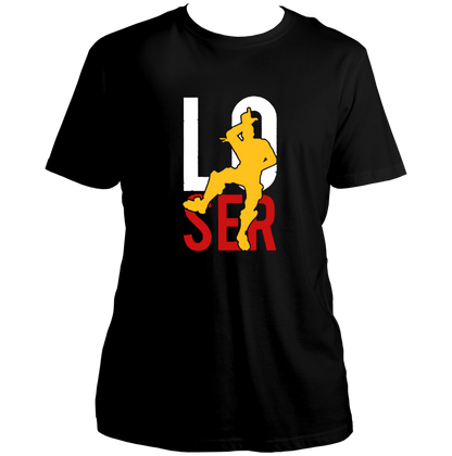 Black Loser Unisex T-Shirt with battle royale-inspired gaming graphic by Garrari