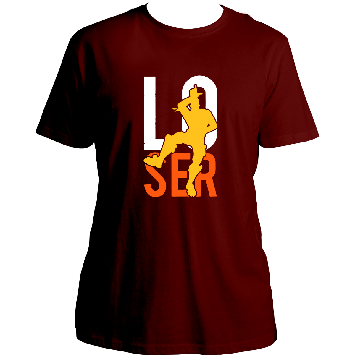 Maroon Loser Unisex T-Shirt with funny gamer loser print by Garrari