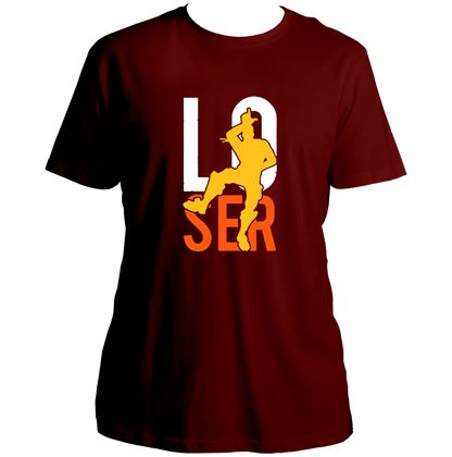 Maroon Loser Unisex T-Shirt with funny gamer loser print by Garrari
